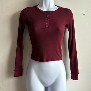 Fashion nova thermal burgundy top